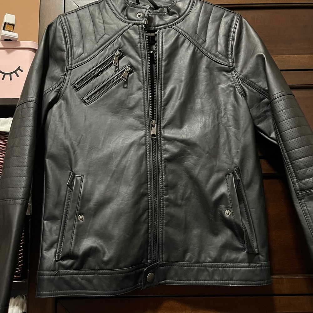 leather jacket. vegan